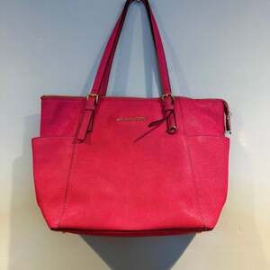 Michael Kors Jet Set Hot Pink Saffiano Leather Tote Bag